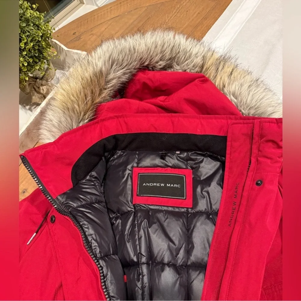 Andrew Marc Women's Bold Red parka  Jacket - Picture 2 of 12